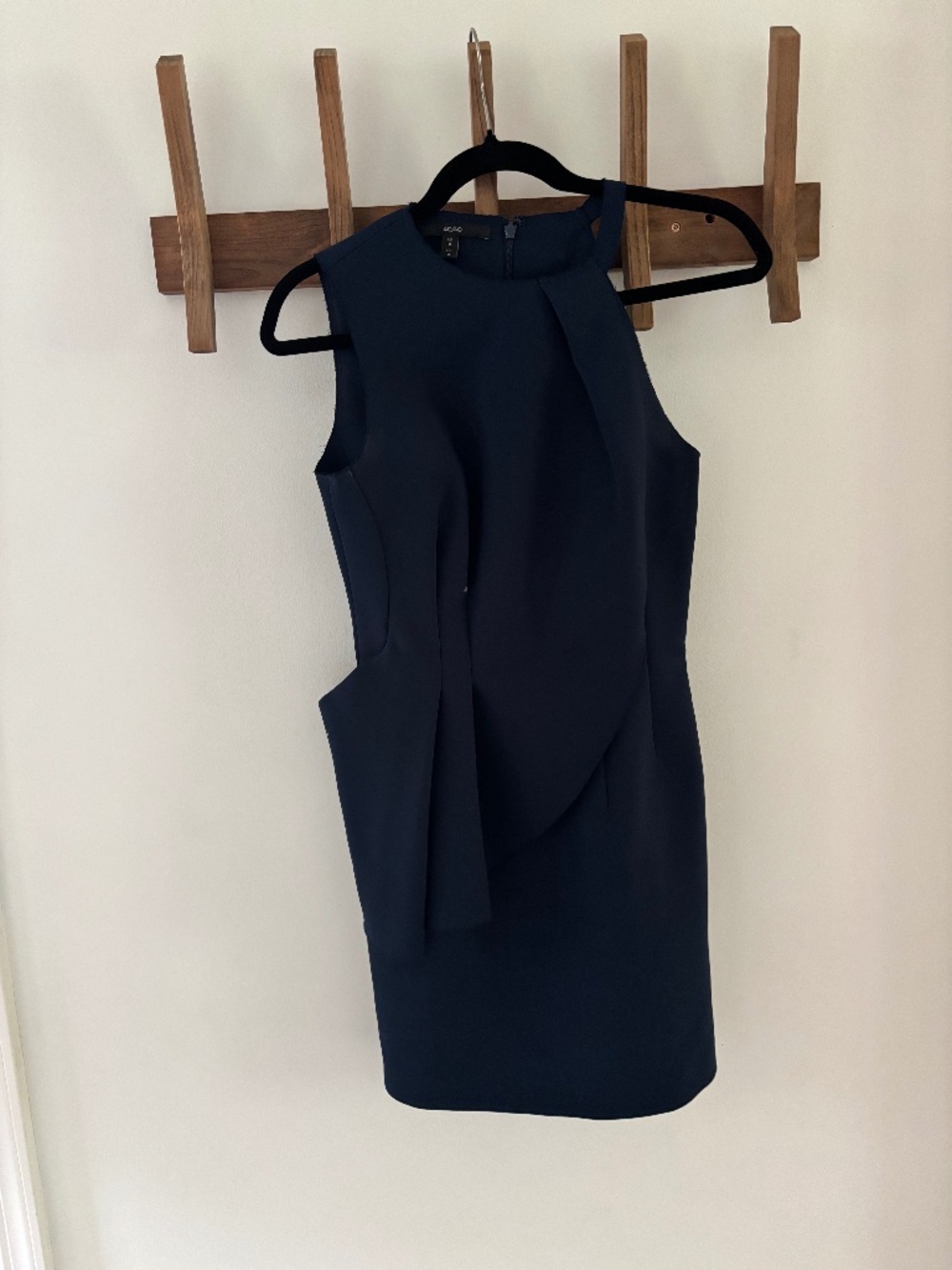 AQ/AQ Navy Asymmetric Halter Cocktail Dress Size 4